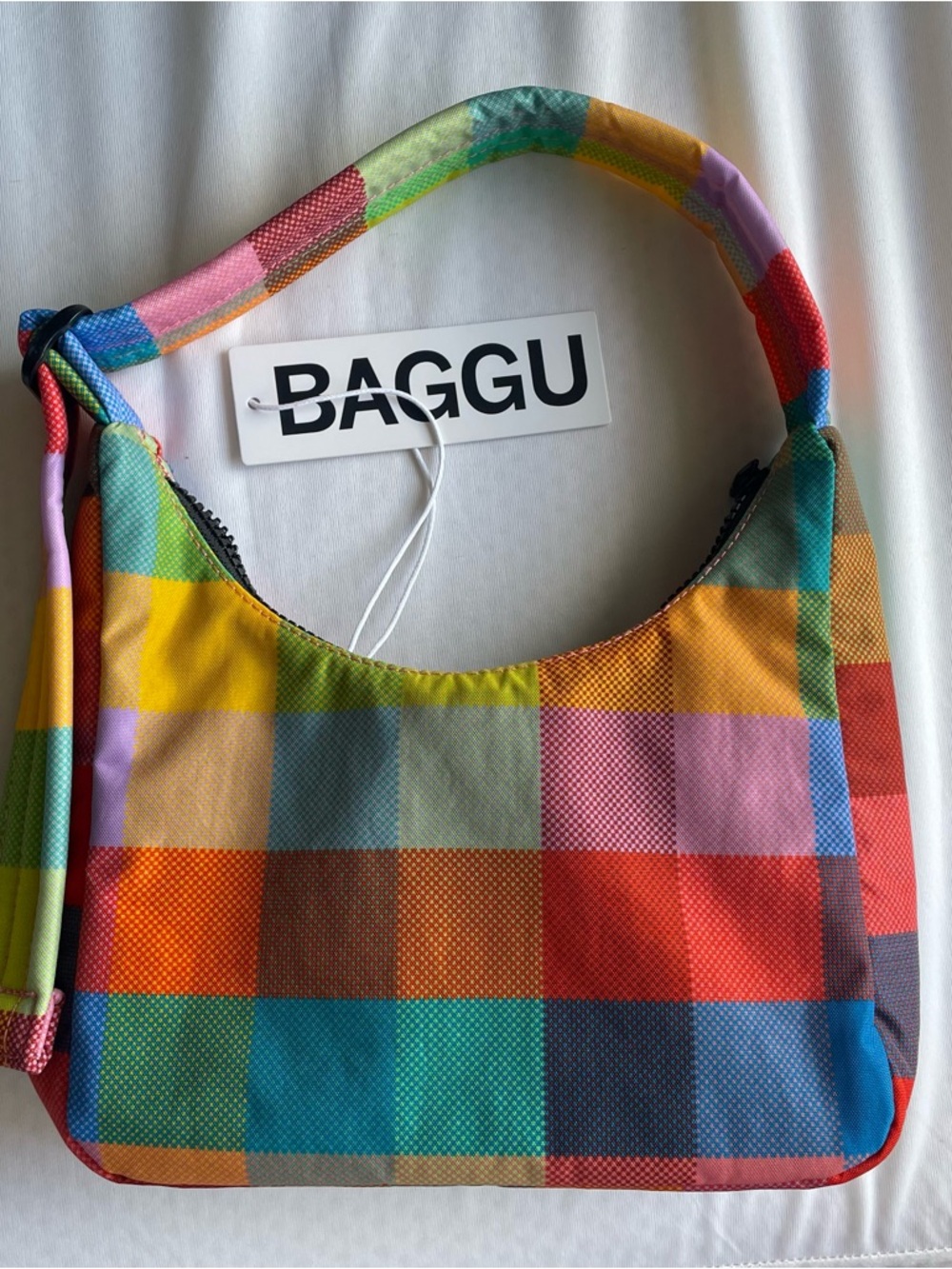 BAGGU Mini Nylon Shoulder Bag in Madras